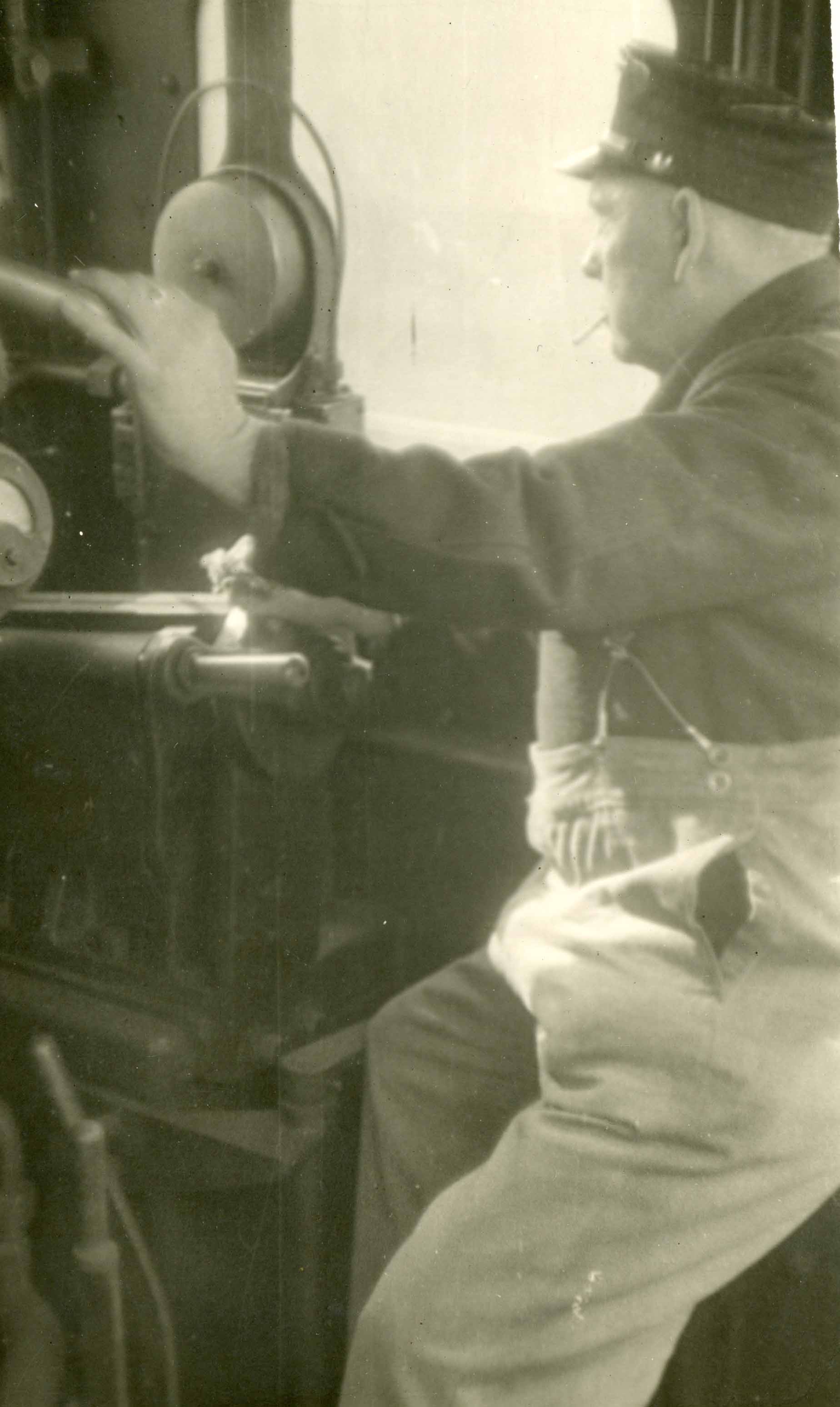 Ted Crocker on the footplate