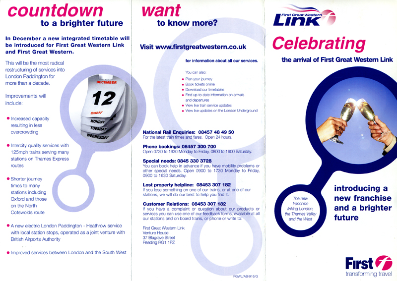 First Great Western Link Publicity