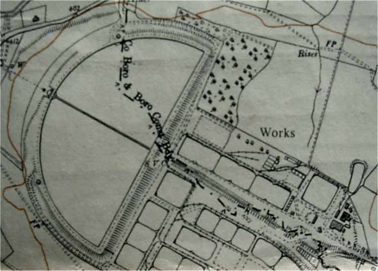 Old map of Frankley Sewage Works